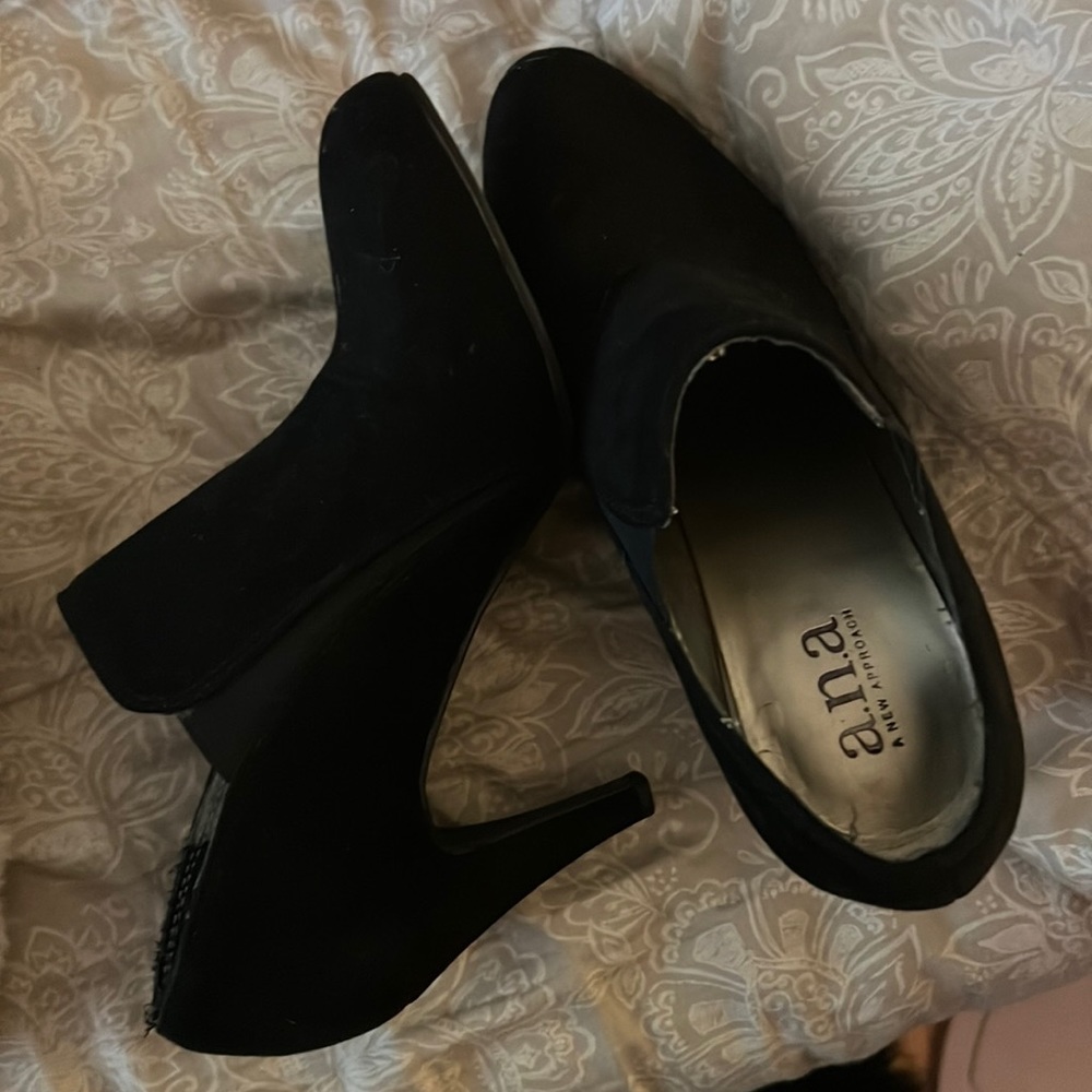 black covered heels